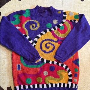 Vintage Colorful Abstract Sweater